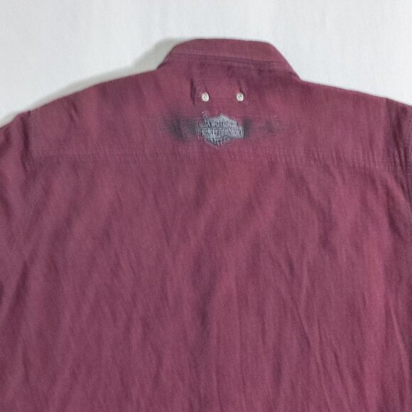 Harley-Davidson casual button down shirt men's L maroon embroidered brand name - Picture 4 of 15